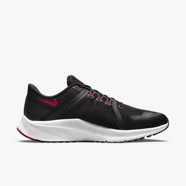 Men's Nike Quest 4 Road Running Shoes Black / White / Dark Grey / Red | NK604PES