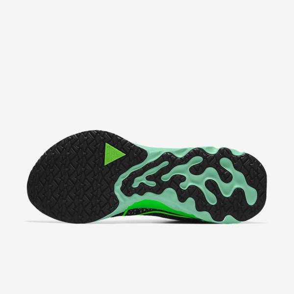 Men's Nike React Infinity Run 3 By You Custom Road Running Shoes Black / Green | NK134DTR