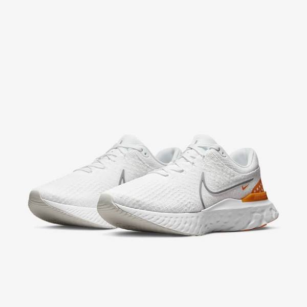 Men's Nike React Infinity Run Flyknit 3 Road Running Shoes White / Grey | NK174TNL