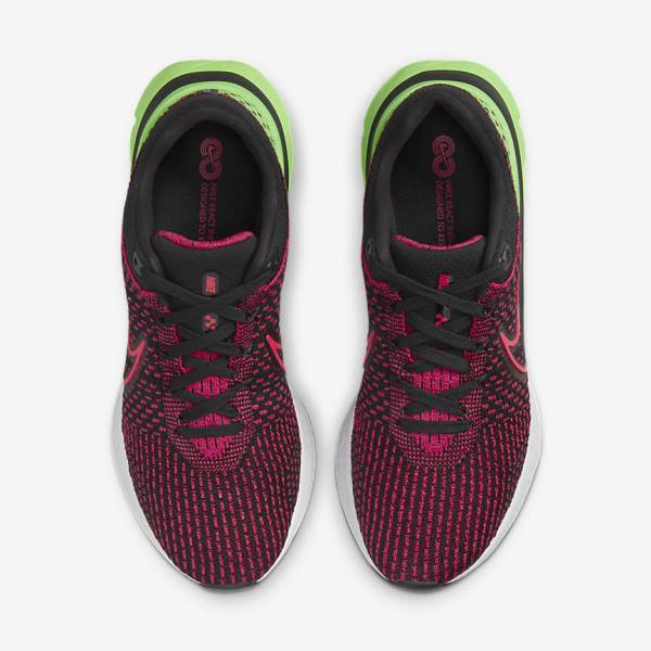 Men's Nike React Infinity Run Flyknit 3 Road Running Shoes Black / Green / Red | NK290BRU