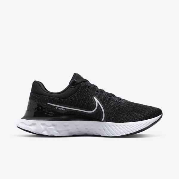 Men's Nike React Infinity Run Flyknit 3 Road Running Shoes Black / White | NK358KDN