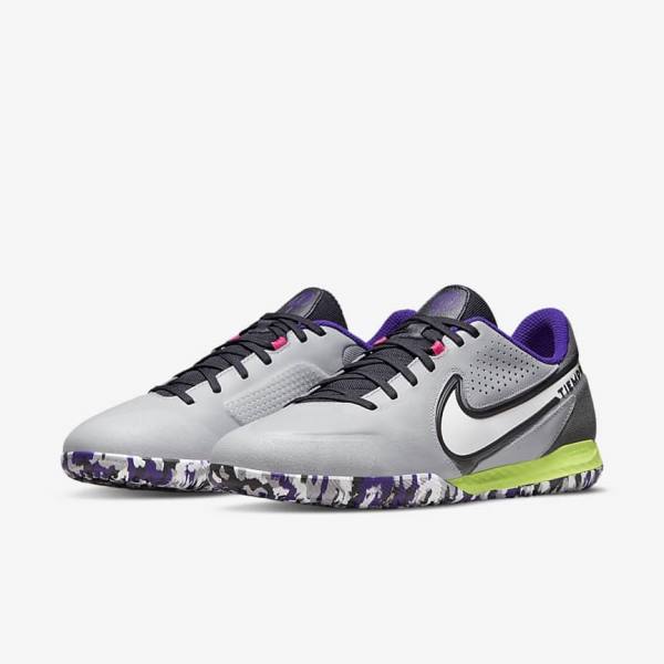 Men's Nike React Tiempo Legend 9 Pro IC Indoor-Court Football Shoes Light Grey / White | NK437XTD