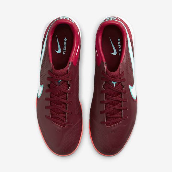 Men's Nike React Tiempo Legend 9 Pro TF Turf Football Shoes Red / Light Red / White | NK812YGJ