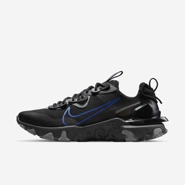 Men\'s Nike React Vision Sneakers Black / Dark Grey / Royal | NK086ZDL