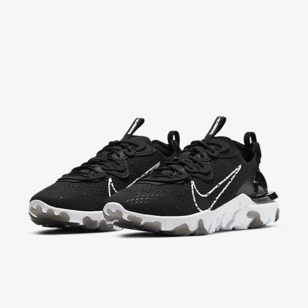 Men's Nike React Vision Sneakers Black / White | NK138ULD