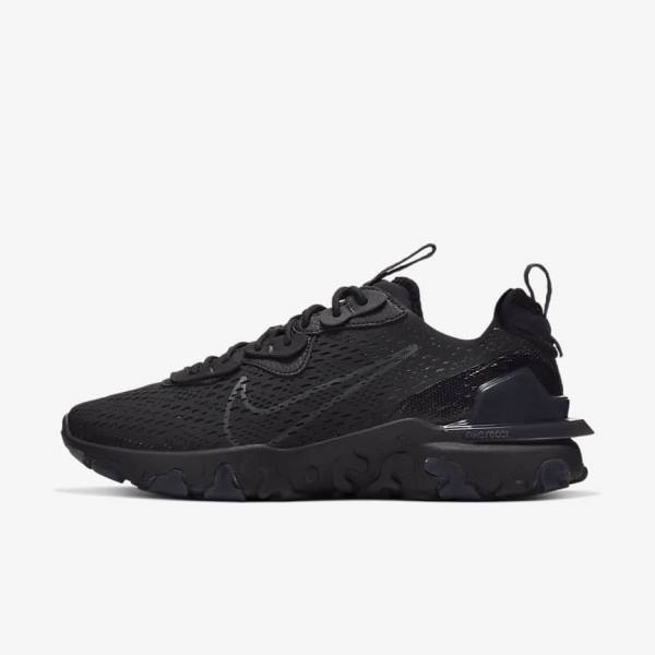 Men\'s Nike React Vision Sneakers Black / Dark Grey | NK487LMX