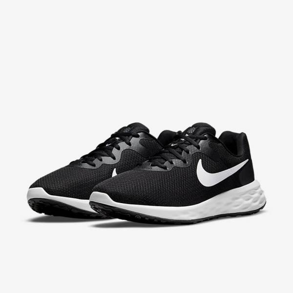 Men's Nike Revolution 6 (Extra Wide) Running Shoes Black / Grey / White | NK437EUY