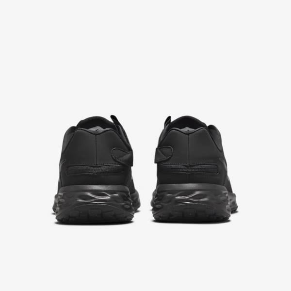 Men's Nike Revolution 6 FlyEase Next Nature Easy-On-And-Off Road (Extra Wide) Running Shoes Black / Dark Grey | NK201HEM