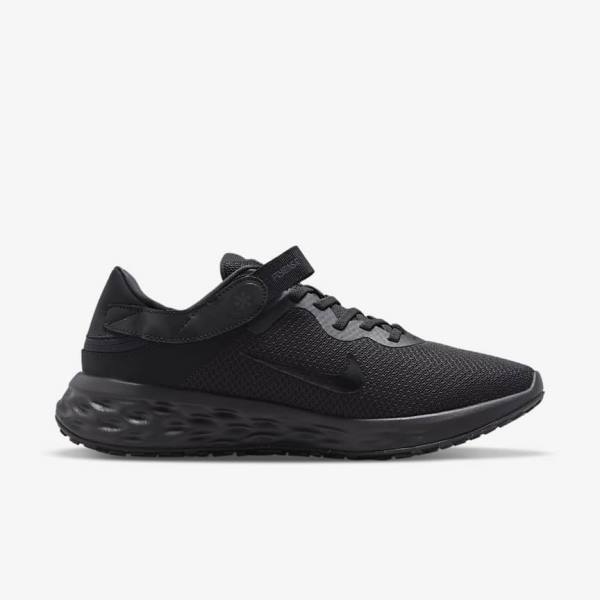 Men's Nike Revolution 6 FlyEase Next Nature Easy On-Off Road Running Shoes Black / Dark Grey | NK487OMA