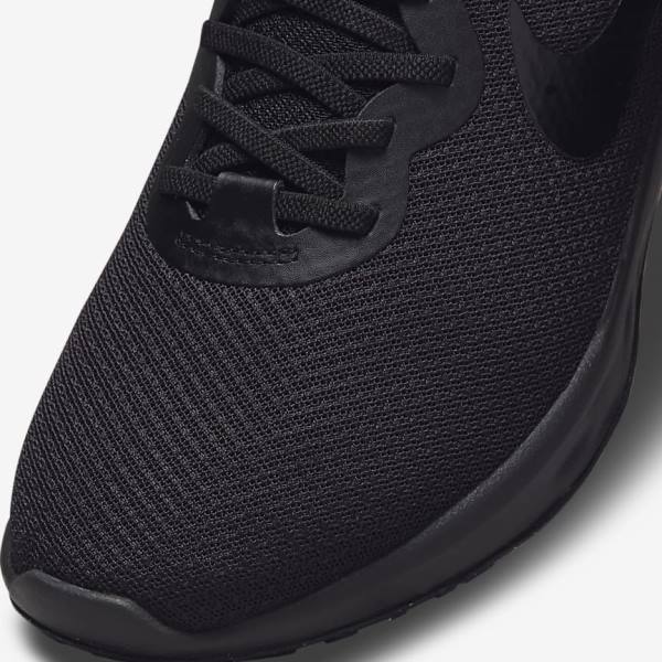 Men's Nike Revolution 6 FlyEase Next Nature Easy On-Off Road Running Shoes Black / Dark Grey | NK487OMA