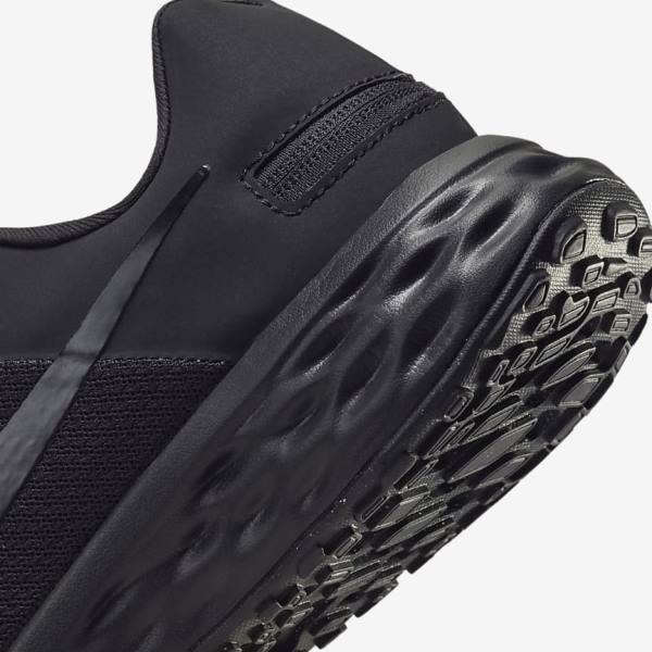 Men's Nike Revolution 6 FlyEase Next Nature Easy On-Off Road Running Shoes Black / Dark Grey | NK487OMA