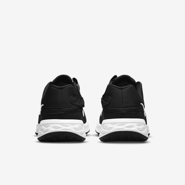 Men's Nike Revolution 6 FlyEase Next Nature Easy-On-And-Off Road (Extra Wide) Running Shoes Black / Grey / White | NK619TUI