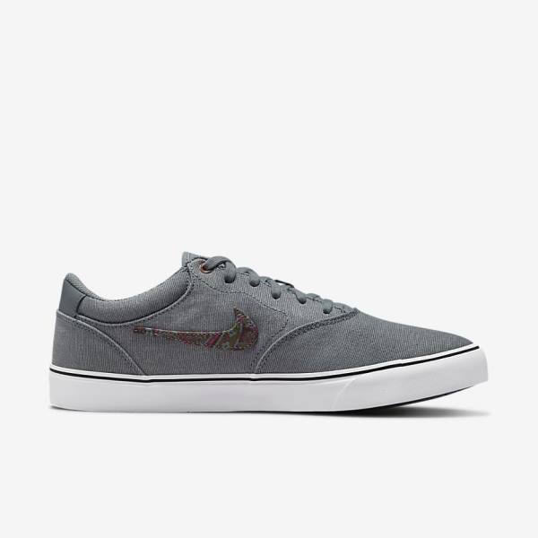 Men's Nike SB Chron 2 Canvas Premium Skate Shoes Grey / White | NK160IFB