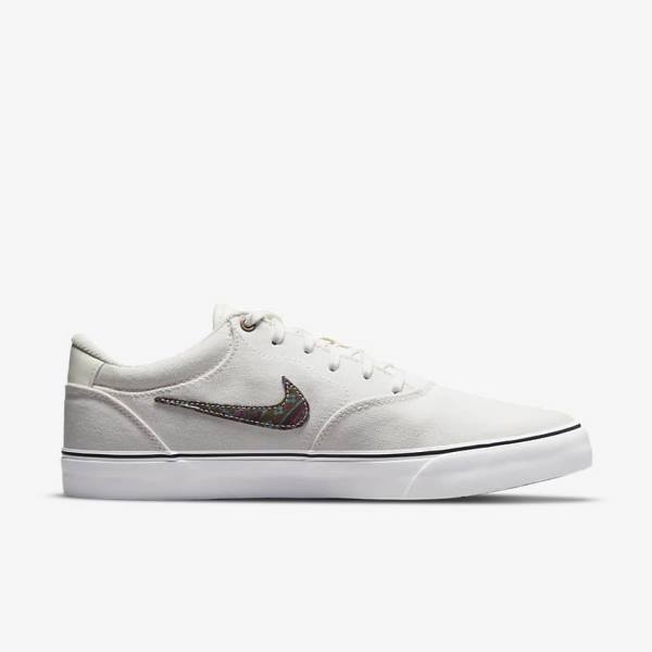 Men's Nike SB Chron 2 Canvas Premium Skate Shoes Grey / Green | NK869MHO