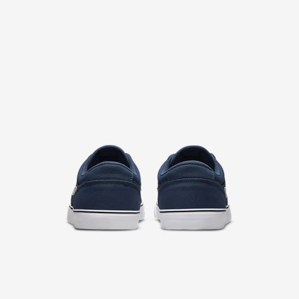 Men's Nike SB Chron 2 Canvas Skate Shoes Navy / Navy / Black / White | NK142SMD