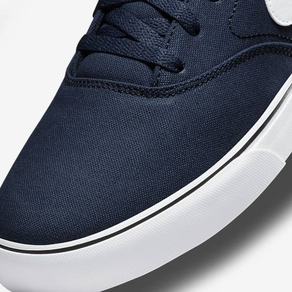 Men's Nike SB Chron 2 Canvas Skate Shoes Navy / Navy / Black / White | NK142SMD