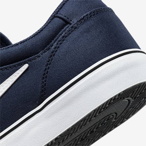 Men's Nike SB Chron 2 Canvas Skate Shoes Navy / Navy / Black / White | NK142SMD