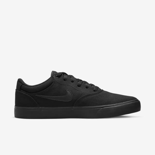 Men's Nike SB Chron 2 Canvas Skate Shoes Black | NK284DUA