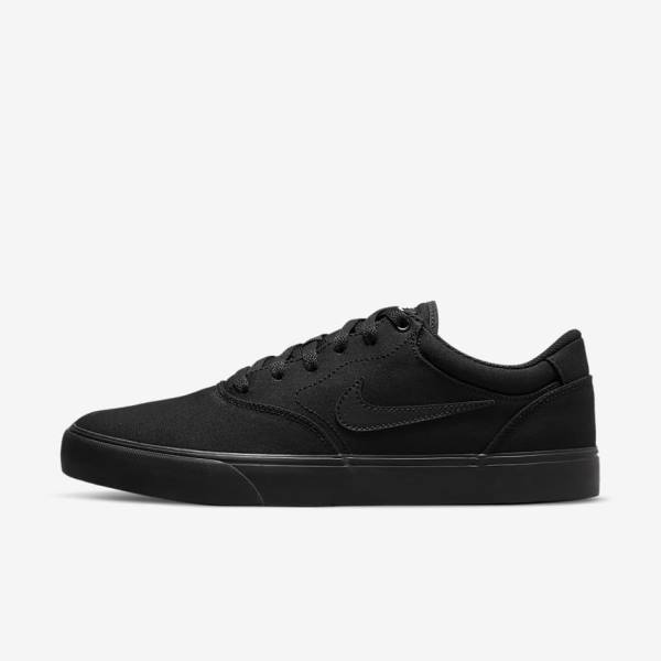 Men\'s Nike SB Chron 2 Canvas Skate Shoes Black | NK284DUA