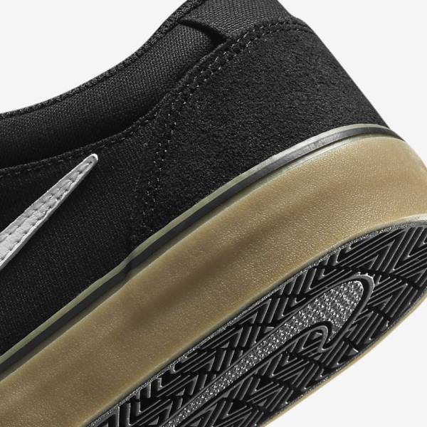 Men's Nike SB Chron 2 Skate Shoes Black / Light Brown / White | NK362WKJ