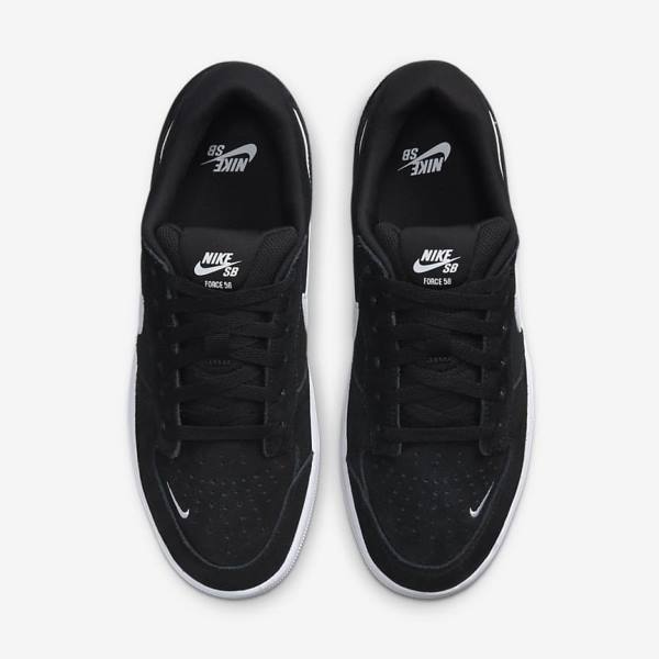 Men's Nike SB Force 58 Sneakers Black / White | NK345XUF