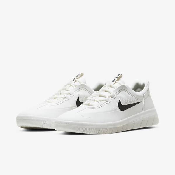 Men's Nike SB Nyjah Free 2 Skate Shoes White / Black | NK432OGN