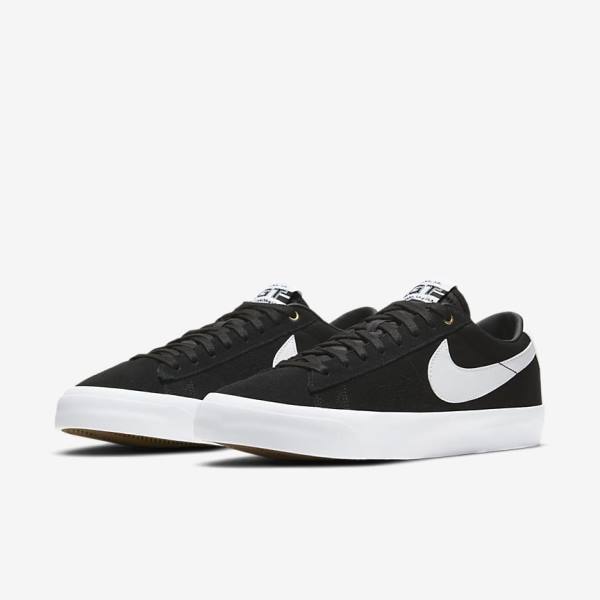 Men's Nike SB Zoom Blazer Low Pro GT Sneakers Black / Light Brown / White | NK928KXH