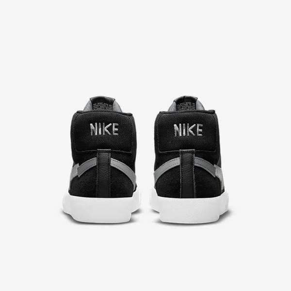 Men's Nike SB Zoom Blazer Mid Premium Sneakers Black / Grey / White | NK249DBY