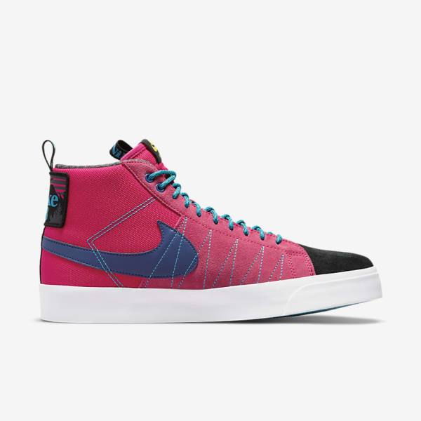 Men's Nike SB Zoom Blazer Mid Premium Sneakers Pink / Blue / Royal Blue | NK509XUK