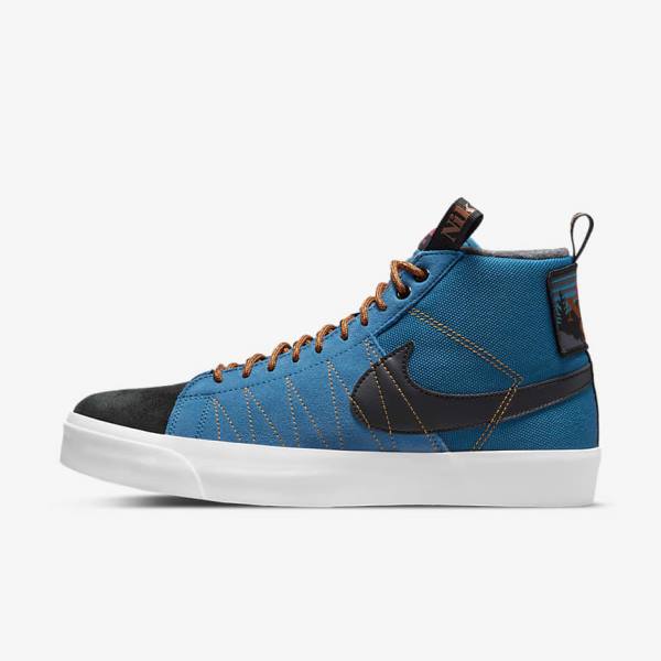 Men\'s Nike SB Zoom Blazer Mid Premium Sneakers Black | NK807STB