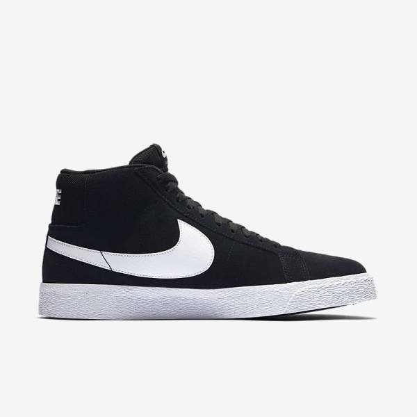 Men's Nike SB Zoom Blazer Mid Sneakers Black / White | NK657BID