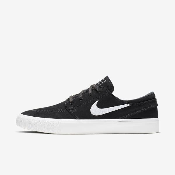 Men\'s Nike SB Zoom Stefan Janoski RM Sneakers Black / Grey / Light Brown / White | NK891JDL