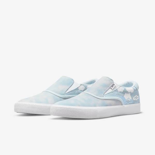 Men's Nike SB Zoom Verona Slip x Rayssa Leal Skate Shoes Blue / White / Blue | NK082XGA