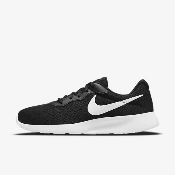 Men\'s Nike Tanjun Sneakers Black / White | NK691VKA