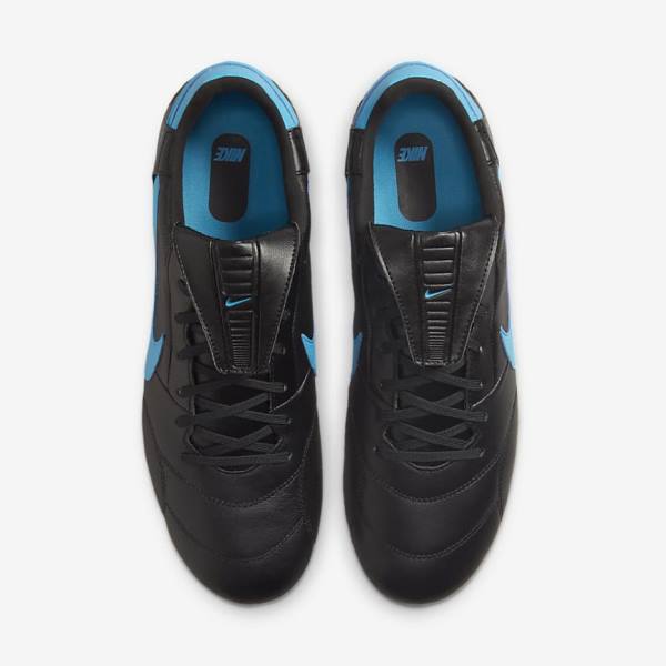 Men's Nike The Premier 3 SG-PRO Anti-Clog Traction Soft-Ground Football Shoes Black / Blue | NK560UTD