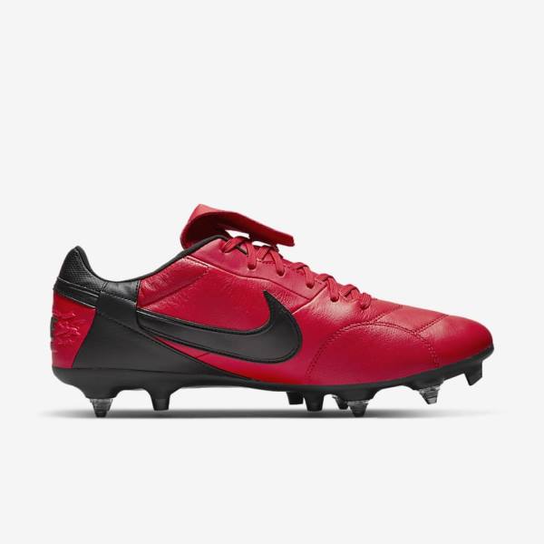 Men's Nike The Premier 3 SG-PRO Anti-Clog Traction Soft-Ground Football Shoes Red / Black | NK942PAM