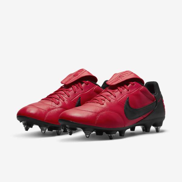 Men's Nike The Premier 3 SG-PRO Anti-Clog Traction Soft-Ground Football Shoes Red / Black | NK942PAM