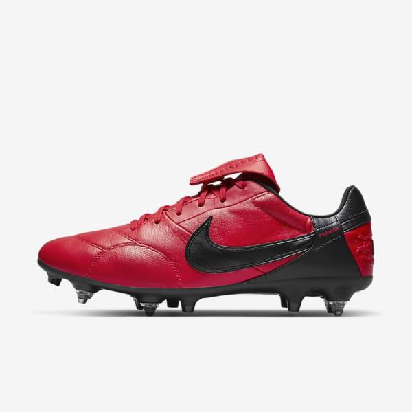 Men\'s Nike The Premier 3 SG-PRO Anti-Clog Traction Soft-Ground Football Shoes Red / Black | NK942PAM