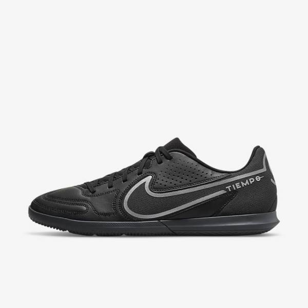 Men\'s Nike Tiempo Legend 9 Club IC Indoor-Court Football Shoes Black / Dark Grey | NK613ZFY