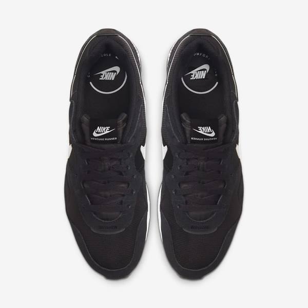 Men's Nike Venture Runner Sneakers Black / White | NK452XIP