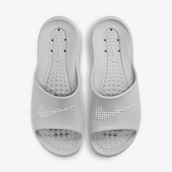 Men's Nike Victori One Shower Slides Light Grey / Light Grey / White | NK174DGY