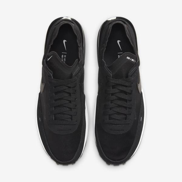 Men's Nike Waffle One Sneakers Black / White / Orange / Black | NK738AUD