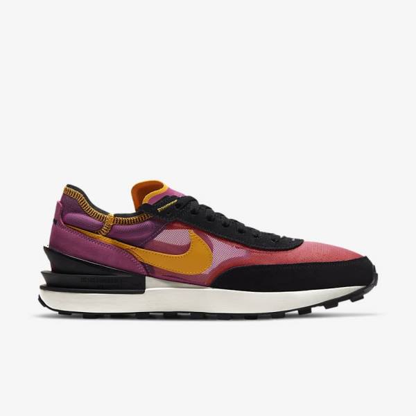 Men's Nike Waffle One Sneakers Fuchsia / Black / Gold | NK904EZB