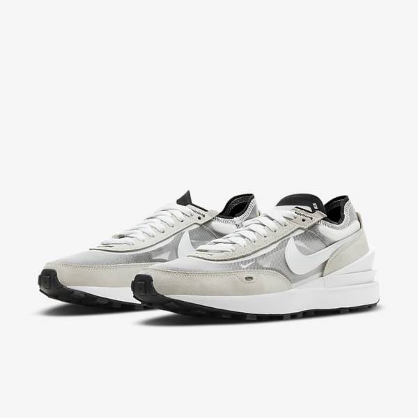 Men's Nike Waffle One Sneakers White / Black / Orange | NK238KDB