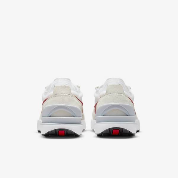 Men's Nike Waffle One Sneakers White / Green / Metal Silver / Red | NK964LUP