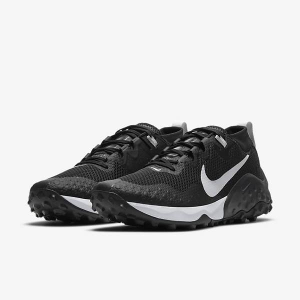 Men's Nike Wildhorse 7 Trail Running Shoes Black / Dark Grey / Platinum | NK407HRT