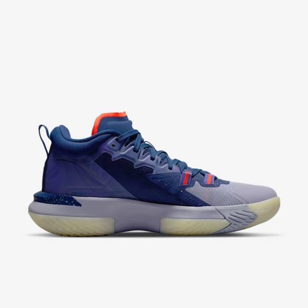 Men's Nike Zion 1 ZNA Jordan Shoes Blue / Purple / Indigo / Light Red | NK216ADO