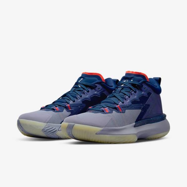 Men's Nike Zion 1 ZNA Jordan Shoes Blue / Purple / Indigo / Light Red | NK216ADO