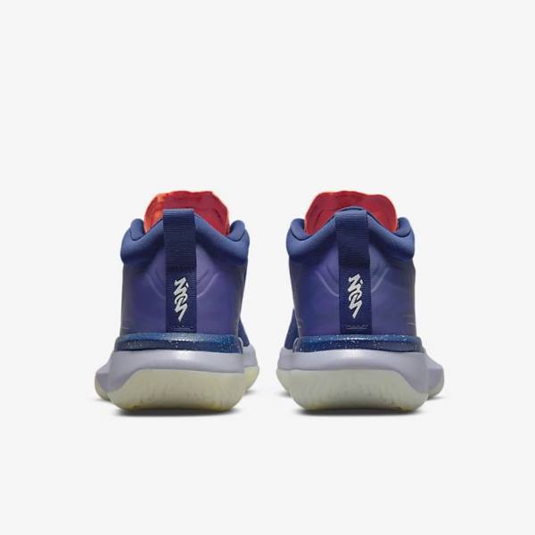 Men's Nike Zion 1 ZNA Jordan Shoes Blue / Purple / Indigo / Light Red | NK216ADO