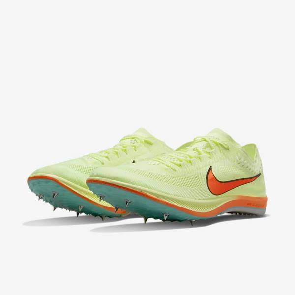 Men's Nike ZoomX Dragonfly Athletics Distance Spikes Running Shoes Turquoise / Black / Orange | NK301MBJ